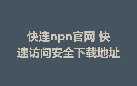 快连npn官网 快速访问安全下载地址